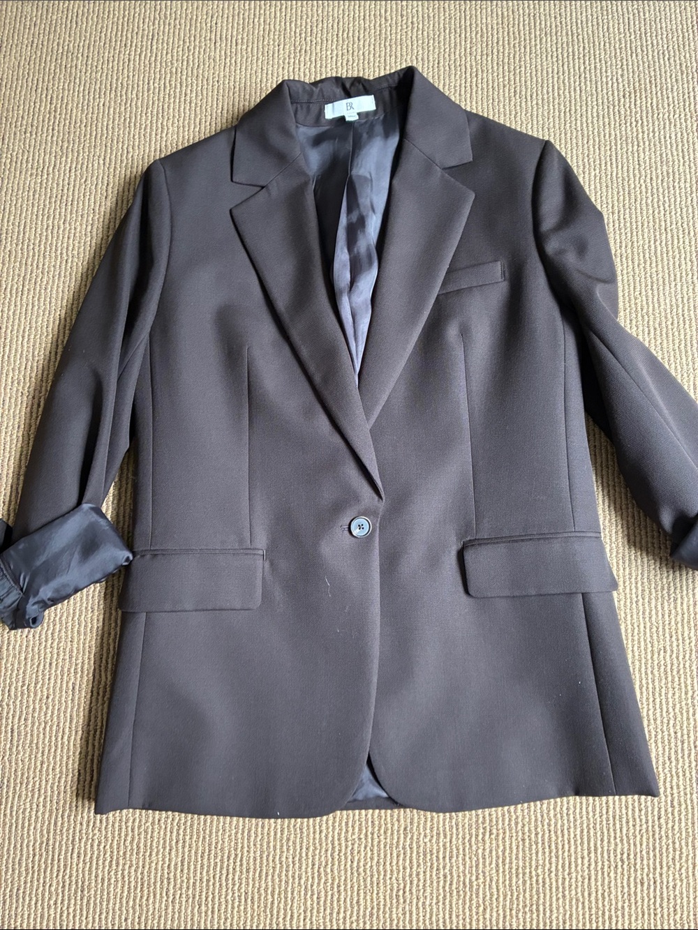 Banana Republic Dark Brown Single-Button BlazerBoyfriend Fit